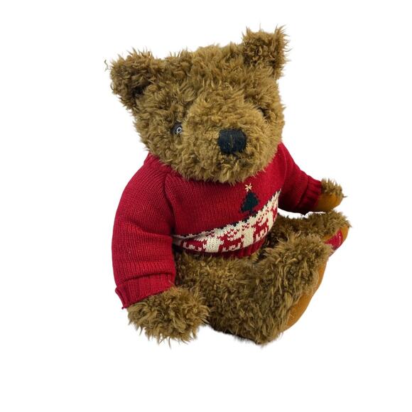 Vintage LANE BRYANT Holiday Collector Bear 1997 Knit Sweater Teddy Plush Stuffed - Picture 1 of 9
